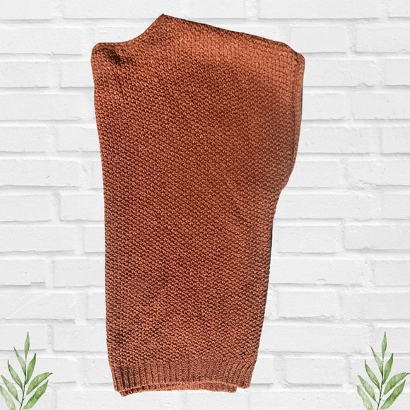 Jessica Simpson Rust Orange Knit Top Women's Sleeve Cropped Sweater Pullover XS - Picture 7 of 10